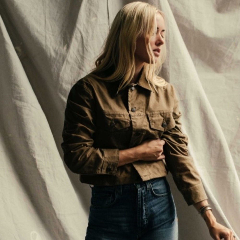 IMOGENE AND WILLIE GIA OIL CLOTH CROPPED JACKET